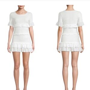 LoveShackFancy White Ruffle Mini Dress